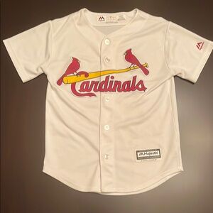 Majestic Kids Cardinals White Jersey Size 8
